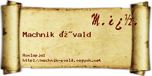 Machnik Évald névjegykártya